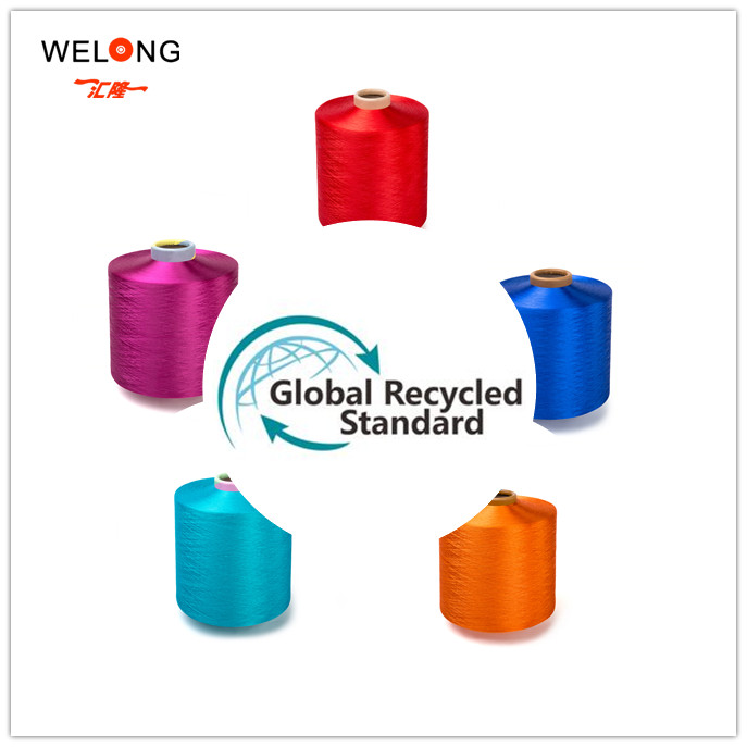 Free samples GRS certificate recycled DTY FDY polyester for weaving