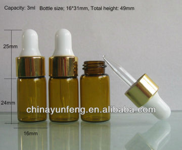 3ml small amber dropper bottle
