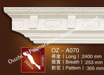 3D polyurethane gypsum cornices mouldings