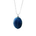 Natural Gemstone Agate Necklace with Silver Chain