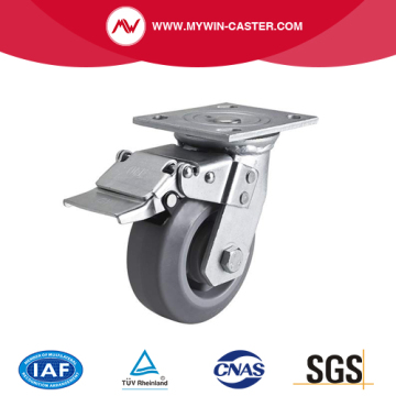 Heavy 5 Inch 300Kg Plate Brake TPE Caster