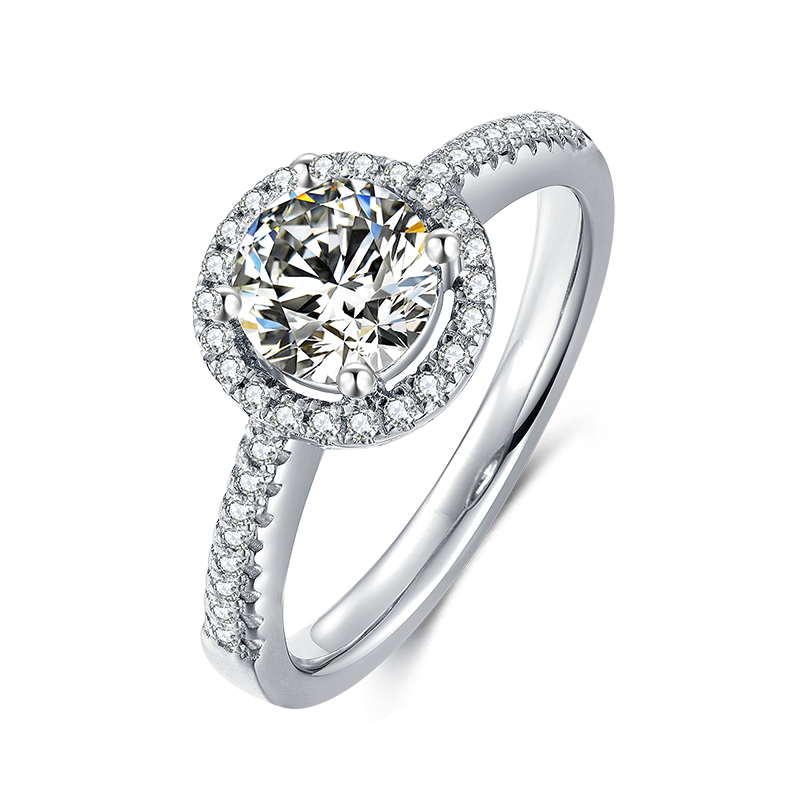 Snowflake Mosang Stone Ring 925 Sterling Silver Classic Six Claw Mosang Diamond Ring