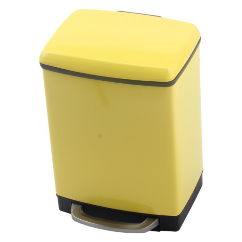 Yellow Stainless Steel Step Trash Can with Bucket