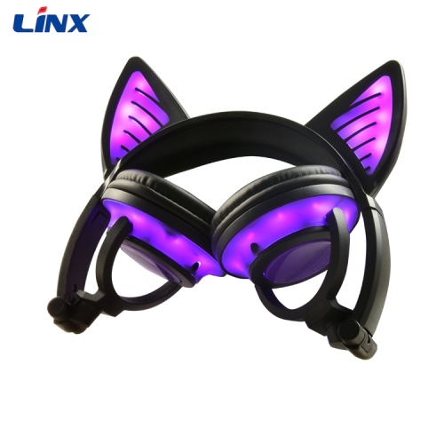 Cuffie con orecchie di gatto per bambini regali di festa con LED