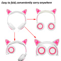 Cartoon Kids LED Light Up Cat Ear Auriculares