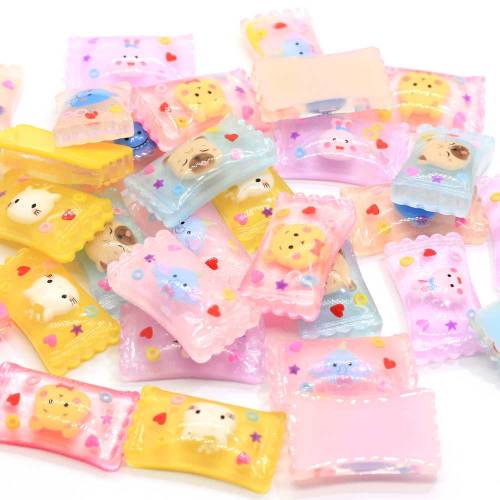 Colorful Cute Candy Shaped Flatback Resin Cabochon 100pcs/bag DIY Toy Decoration Or Handmade Craft Ornaments Bead Spacer