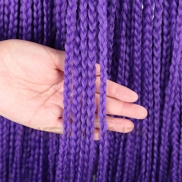 Aisi Hair Synthetic Lace Front Braided Long Wigs Heat Resistant Fiber Purple Lace Front Braids Wigs for African Amerian