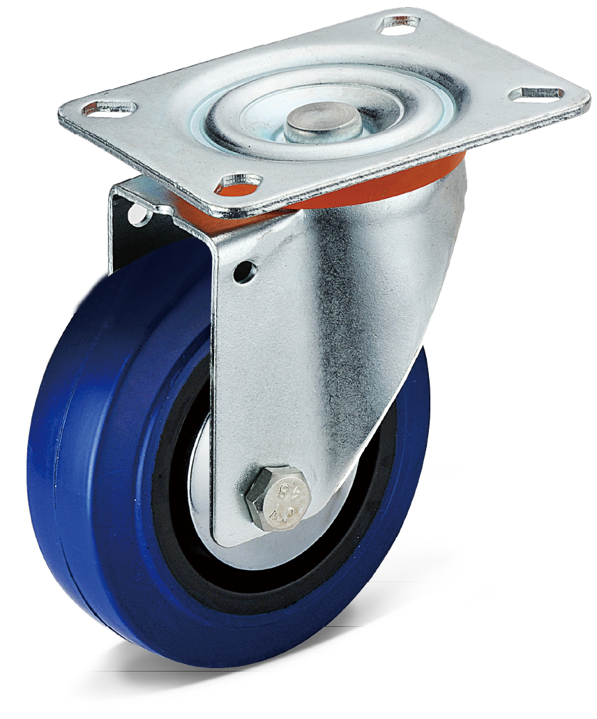 Elastic Rubber Flat Bottom Caster Wheels