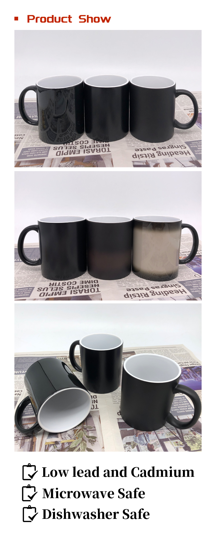 wholesale hot water heat sensitive color changing mugs hot cold