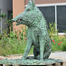 Animal Theme Garden Decor Sculpture Life-size Bronze Wild Boar Statue