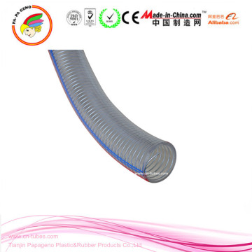 transparent pvc coated steel wire flexible duct hose