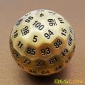 Bescon Solid Metal 100 Sided Dice, Game Dice D100,Giant Polyhedral Metal 100 Sides Dice 50MM in Diameter (1.97in), Ancient Brass