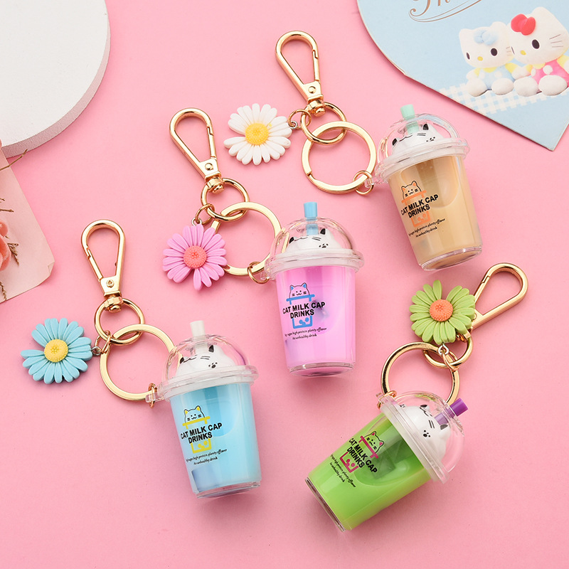 Milk Tea Liquid Keychain