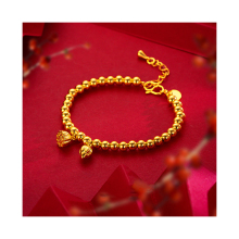 24K Gold-Plated Trendy Beaded Bracelet with Lotus Seedpod Bangle: A Stylish Gift