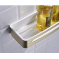 Polished Gold Bathroom Shower Basket Wall Mounted Organizer