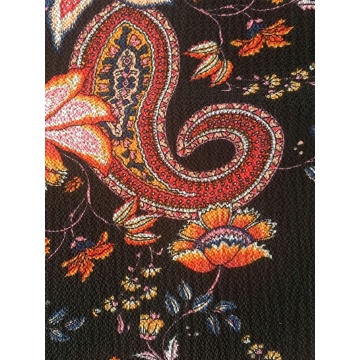 Paisley Tasarım Polyester Kabarcık Krep Baskı Kumaş