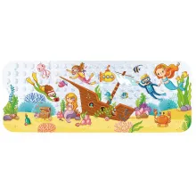 Custom Print Extra Long 100X40CM Non-Slip Bathtub Mat with Suction Cups