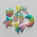 Factory Price Acrylic Plastic Resin Star Heart Moon Wing Knot Animal Horse Shape Charm Pendants