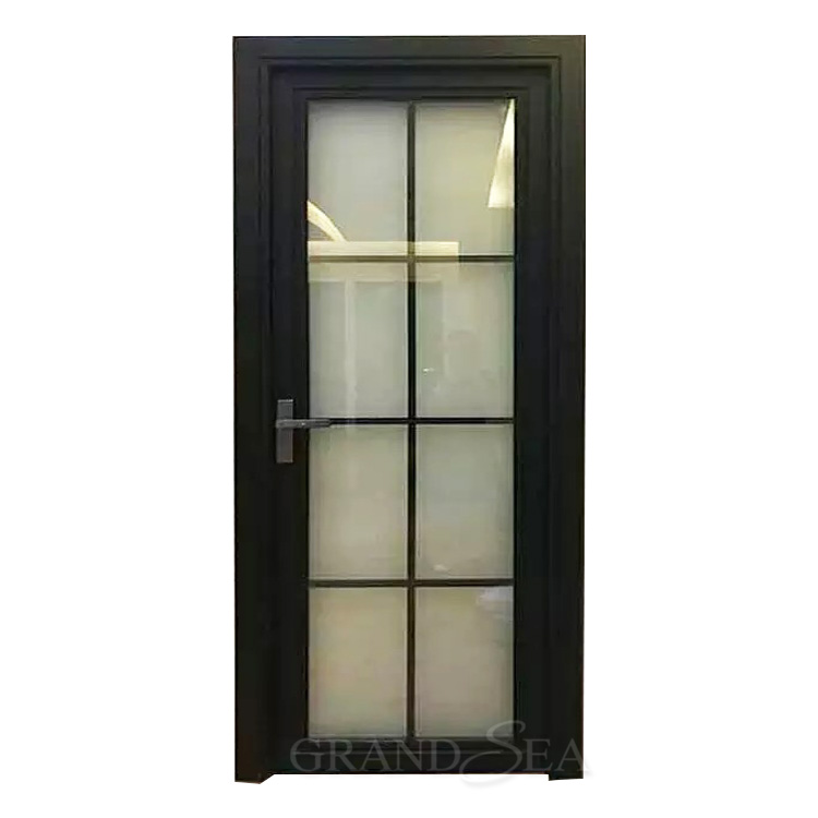 Simple Chinese design brown aluminum indoor bathroom swing glass door price in morocco