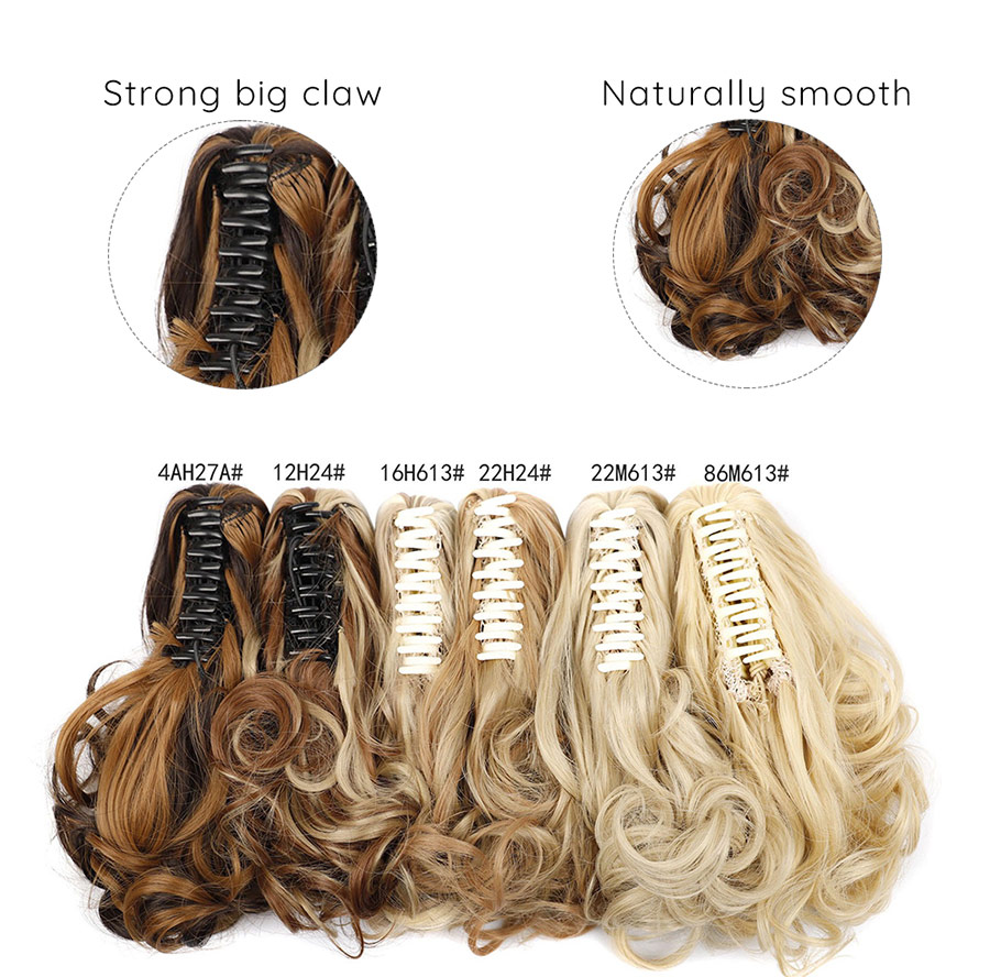 12" Claw Hair Extensions Short Curly Ponytail Clip in Ponytail Extension