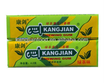 Green tea mint bubble gum