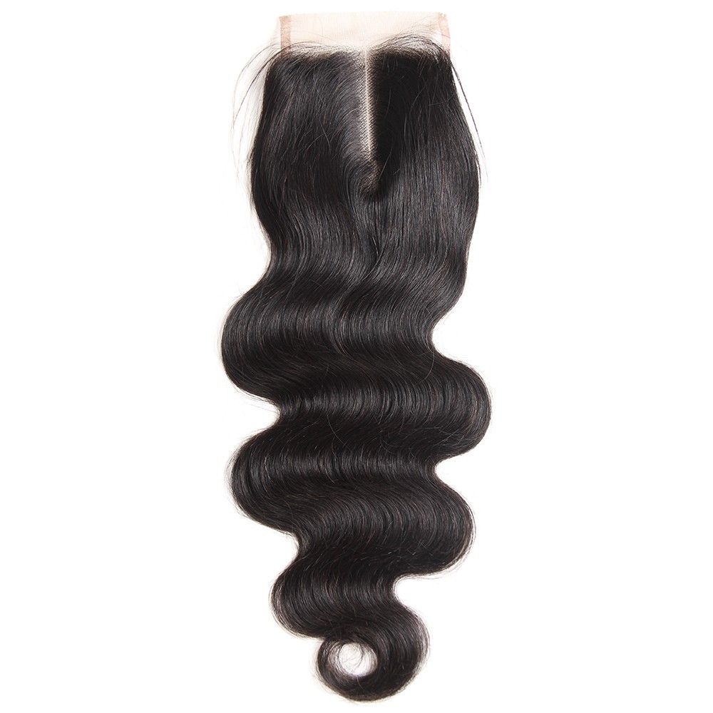 Wholesale Peruvian Hair Body Wave Free Parting Lace Closure