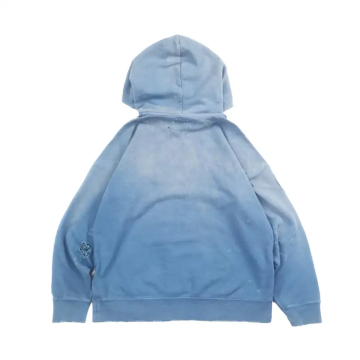 Terry Men Vintage Distressed Sun Faded Hoodie