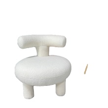 ModernSolidWood Frame Fabric Teddy Fabric Engel Olga Chair