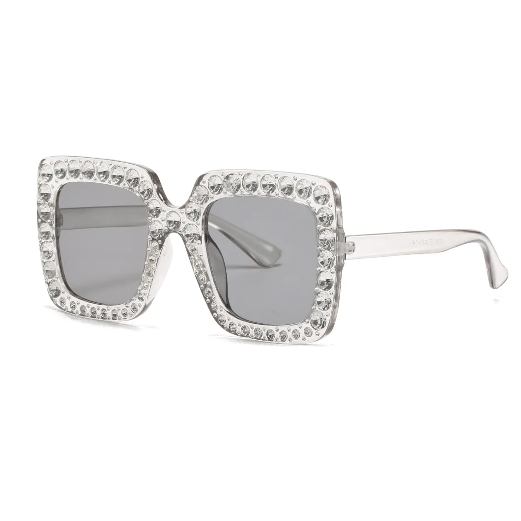 2020 Square Low MOQ Fashion Sunglasses with Diamond