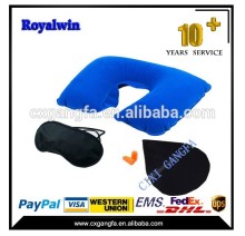 Soft inflatable travel pillow,car neck pillow with drop bag