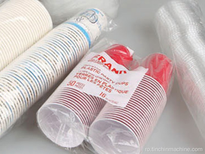 Mașină de ambalare a cupei cu logo de plastic cu logo de unică folosință