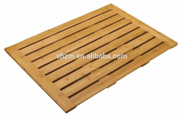 Natural bamboo anti-slip floor mat bamboo bathroom non-slip floor mat with anti-slip sticker