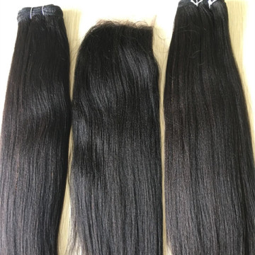 100% Remy Human Hair Machine Weft Yaki Hair