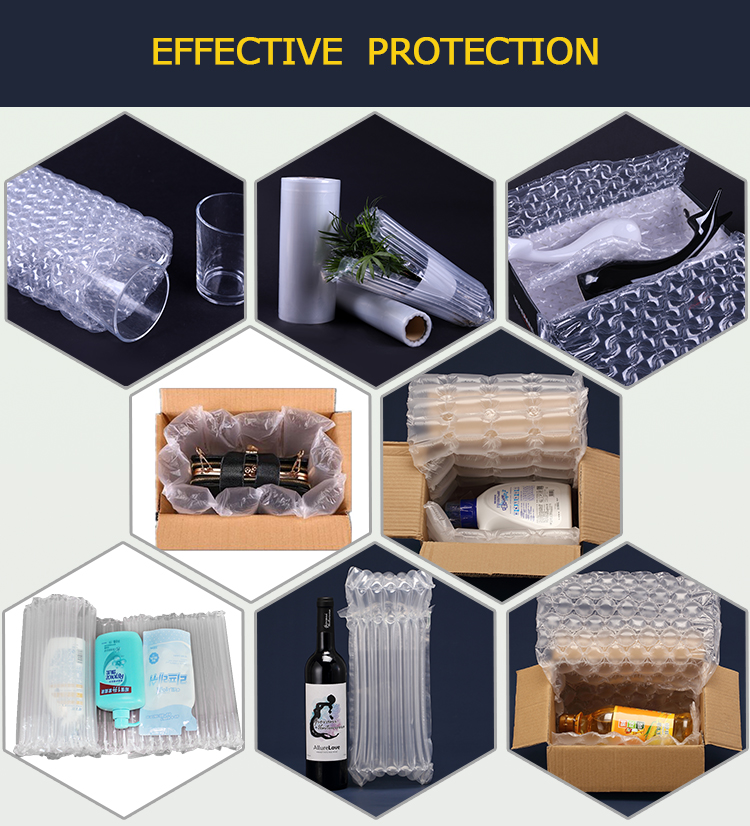 Manufacturer Cushion Packaging Air Column Wrap Roll Inflatable Air Bubble Cushion Wrapping Roll Film Protection
