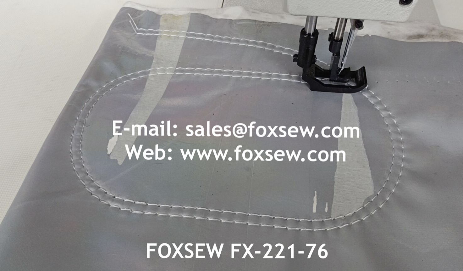 Long Arm Double Needle Extra Heavy Duty Lockstitch Sewing Machines FOXSEW FX-221-76 -2