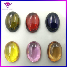 Colorful Oval Flat Back Glass Gemstone Smooth Cabochons Crystal