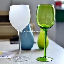 Hand blown solid green colour drinkware and white colour drinking glass