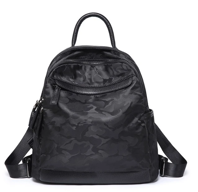 Stylish Waterproof Anti-Theft Outdoor Rucksack Plain Black Oxford Women School Bag