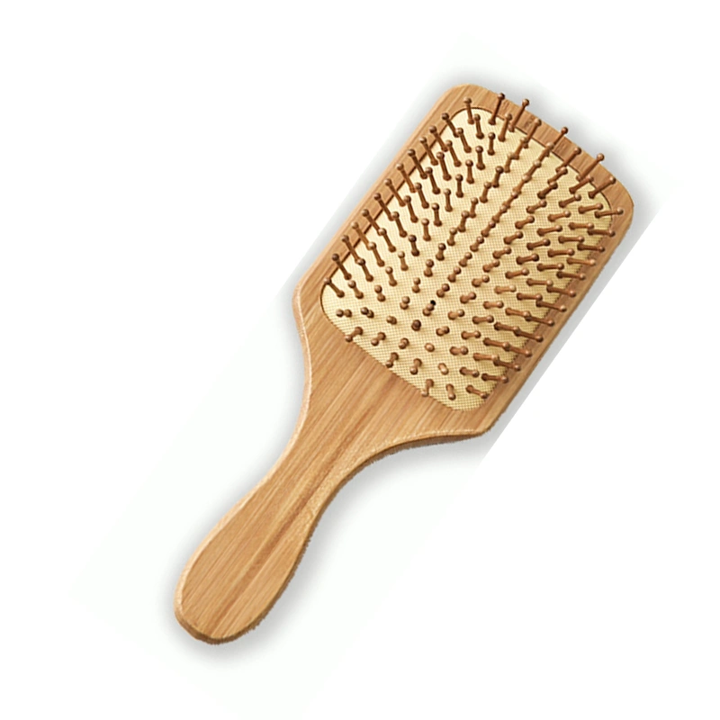 Private Biodegradable Bamboo Paddle Hair Brush for Fast Drying Hair and Massage Salon