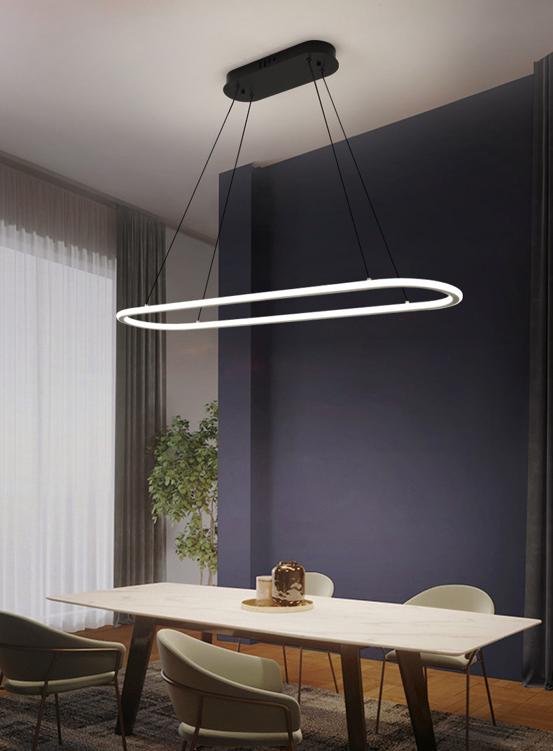 New style chandelier led pendant light creative rectangular dining table hanging lamp