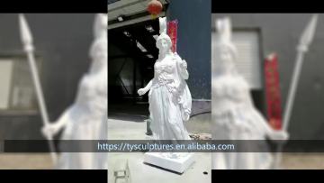 Ancient Greek mythological figure sculpture large size white marble athena statue