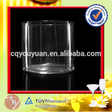 200ML Round Bottom Clear Cylinder Crystal Glass Candle Jar