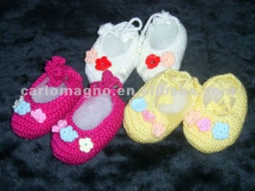 100% cotton handmade baby booties socks