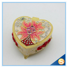 Shinny Gifts Heart Shaped Metal Zinc Alloy Jewelry Box for Women