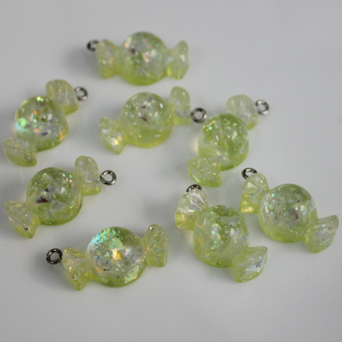 10*13*24MM clear glitter necklace pendants resin bright flatback candy charms for jewelry making