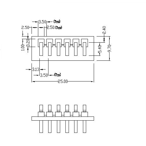 ABT06-06LGXD 3.5mm Circuit Battery connector 6P