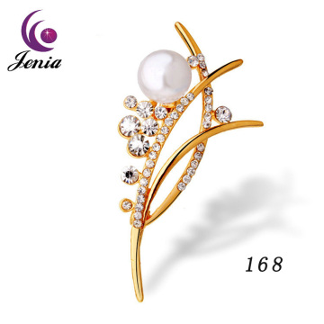 Jenia Wholesale Latest Brooch Design Hot Sale Diamond Cut Brooch For Ladies