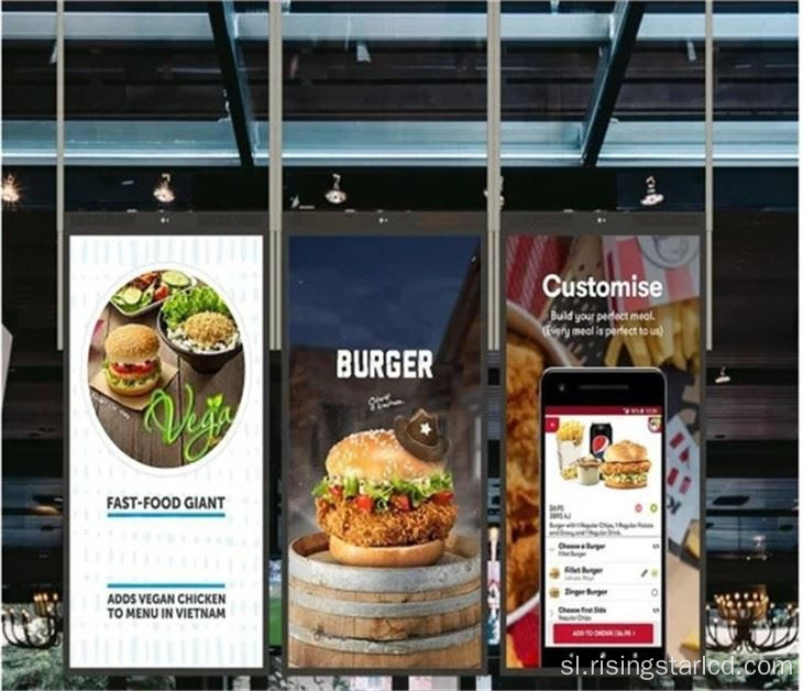43-palčni dvostranski trgovini, ki se sooča z LCD zaslonom Windows