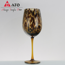Leopard Print Colored Wine Glass Solid Glass
