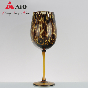 Leopard Print Colored Wine Glass Solid Glass